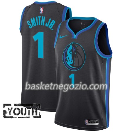 Canotte Bambino Dallas Mavericks Dennis Smith 1 2018-19 Nike City Edition Nero Blu Swingman
